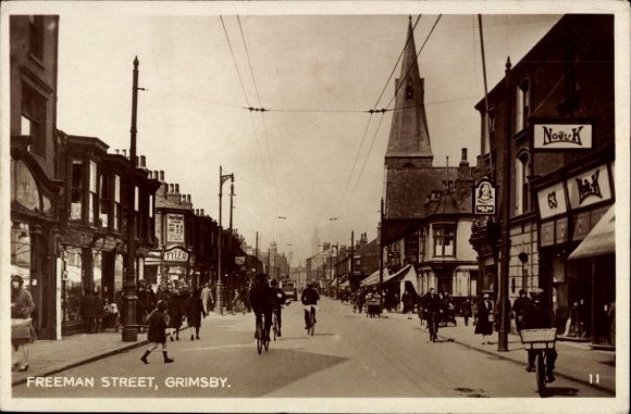 Ak Grimsby Lincolnshire England, Freeman Street