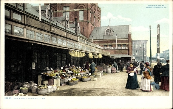 Ak Kansas City Missouri VS, stadsmarkt