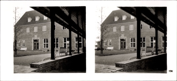 Stereo spatial image photo &quot;The NS model companies 1937-38&quot; No. 485 III/175 Bünder Tonwerk Bünde Westphalia