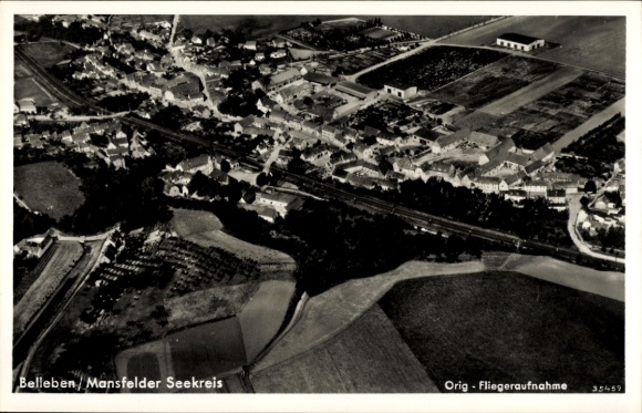 Ansichtkaart Belleben Könnern in de wijk Salzland, luchtfoto