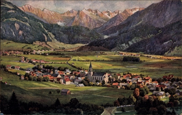 Artist PC Marschall, V., Bad Hindelang in Oberallgäu, general view