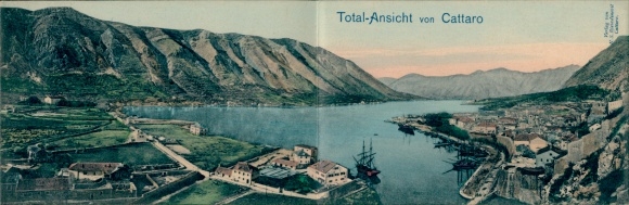 Klapp KP Kotor Cattaro Czarnogóra, widok ogólny, panorama, zatoka