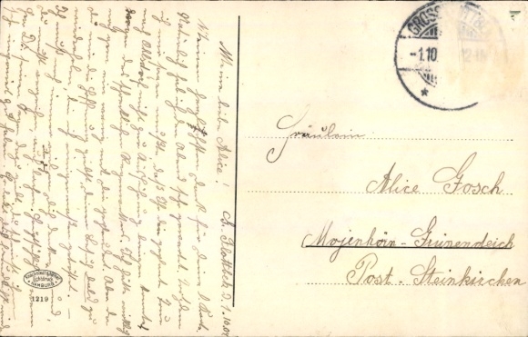 Postcard Hamburg Altona Groß Flottbek, Board of Trustees School