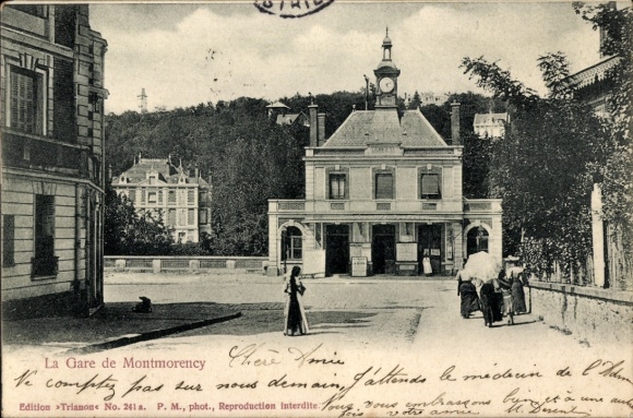 Postcard Montmorency Val d'Oise, train station