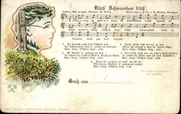 30 individual song cards, Anton Günther
