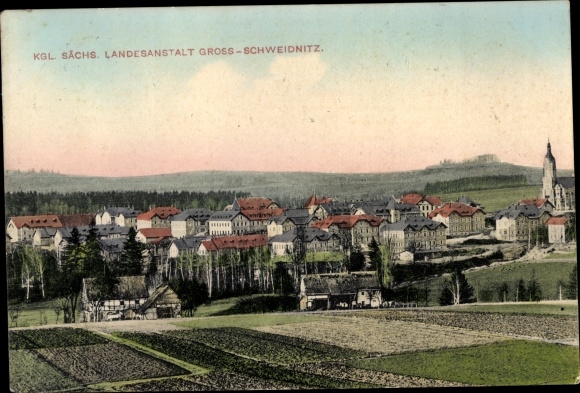 Postcard Großschweidnitz in Saxony, Saxon state institute
