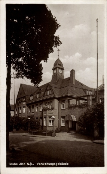 Postcard Bückgen Großräschen in Niederlausitz, Ilse mine, administration building