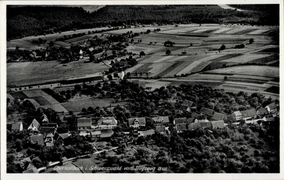 Postcard Oberkollbach Oberreichenbach in the Black Forest, aerial photograph, guesthouse and pension zum Hirsch