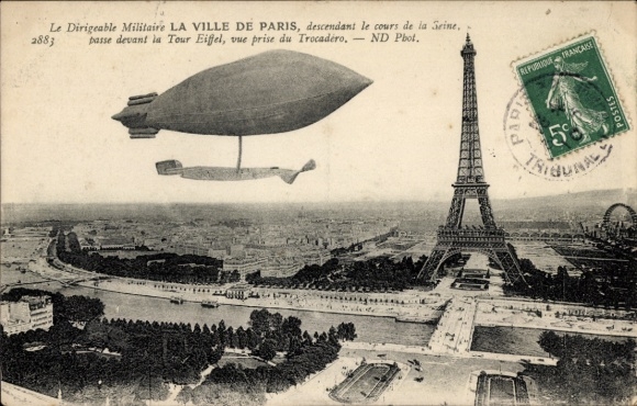 PC Paris XVI Trocadéro, French military airship La Ville de Paris, Eiffel Tower