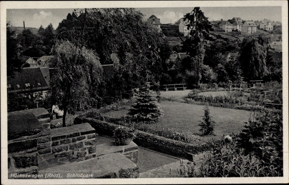 Postcard Hückeswagen in the Oberberg district, castle park