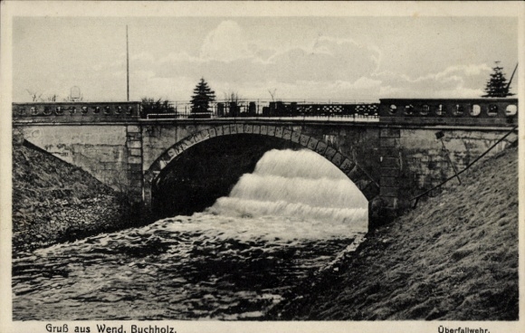 Ak Buchholz in der Nordheide, brug, waterval, rivier, landschap