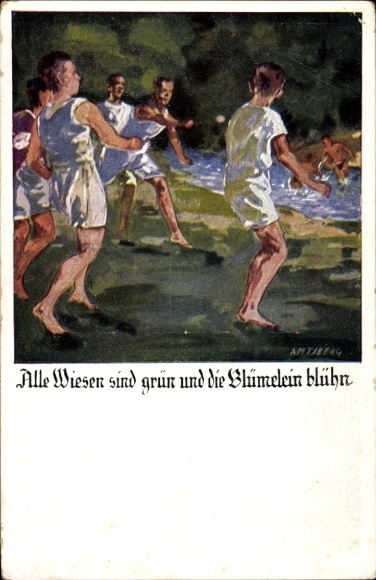Kunstenaarskaart Amtberg, Otto, Duitse gymnastiekvereniging, vrij en onwrikbaar