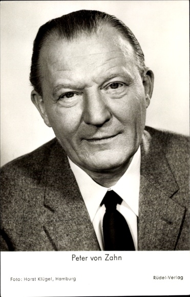 Postcard Journalist Peter von Zahn, Portrait, Autograph