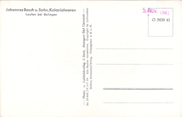 Postcard Laufen an der Eyach Albstadt in the Zollernalb district, aerial photograph