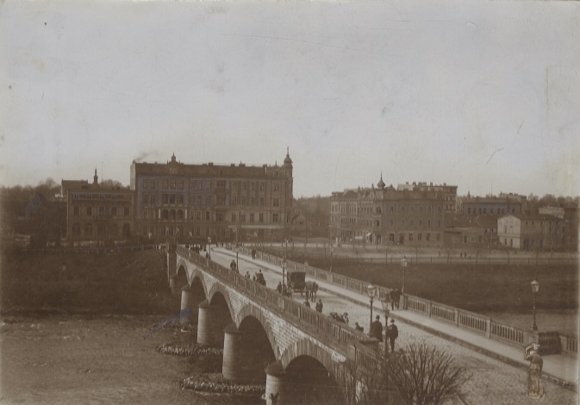 Original Foto, Sagan in Schlesien (Woiwodschaft Lebus), Kaiser Wilhelm Brücke, um 1900