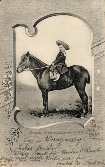 Passepartout Ak Nikolaus, Erbgroßherzog von Oldenburg