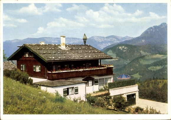 Postcard Obersalzberg Berchtesgaden in Upper Bavaria, Berghof, Haus Wachenfeld, country house of the Reich Chancellor