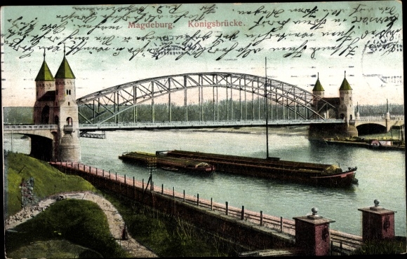 Postcard Magdeburg in Saxony Anhalt, Königsbrücke