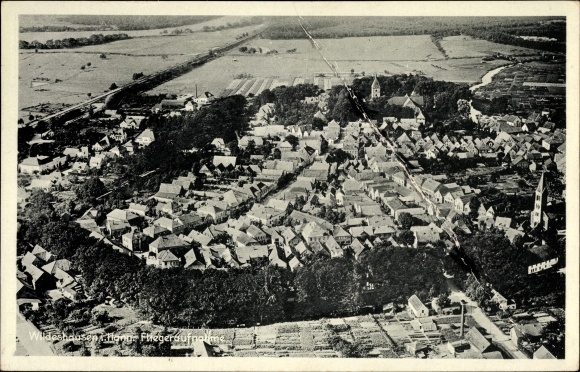 PC Wildeshausen in Oldenburg, total view of the village, aerial photograph