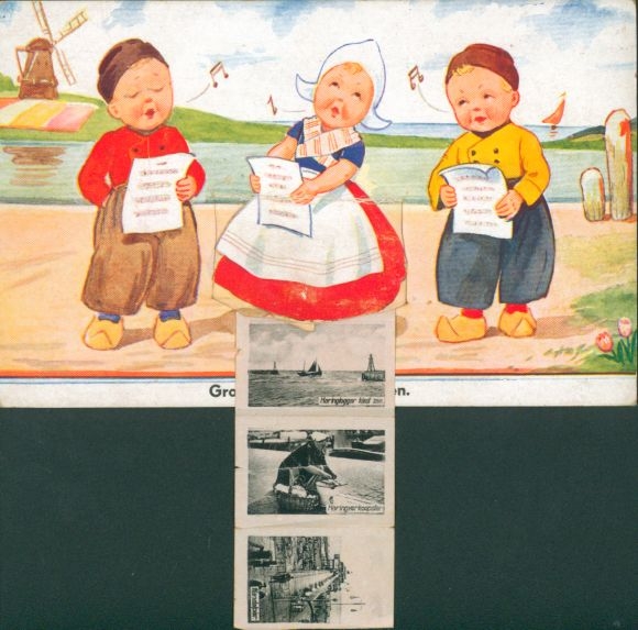 Leporello Artist Postcard Scheuermann, W., Scheveningen The Hague South Holland, Beach, Kurhaus