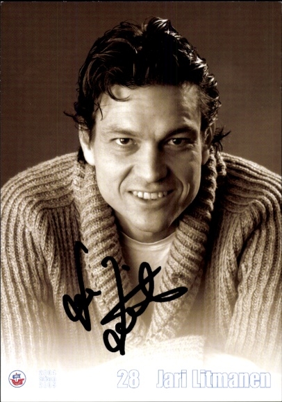 Autograph card footballer Jari Litmanen, FC Hansa Rostock, autograph