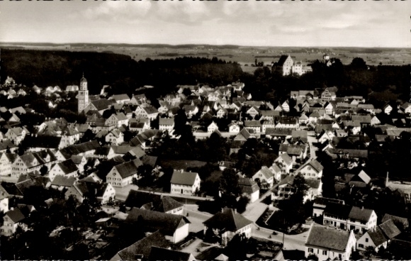 Postcard Illertissen in Swabia, aerial photograph