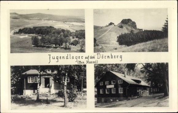 Postcard Dörnberg Habichtswald in Hesse, youth camp on the Dörnberg