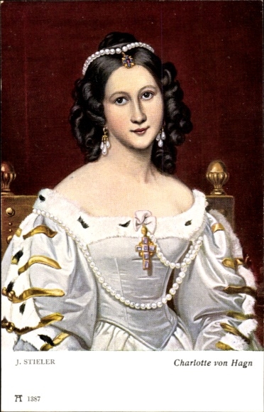 Artysta KP Stieler, Joseph Karl, aktorka teatralna Charlotte von Hagn, portret, Ackermann 1387