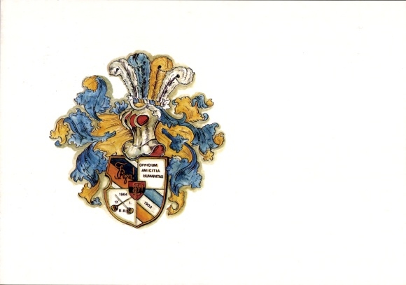 Studentika Postcard Wald-Michelbach, Pennales Corps Alt-Rosen in the SVSC, coat of arms