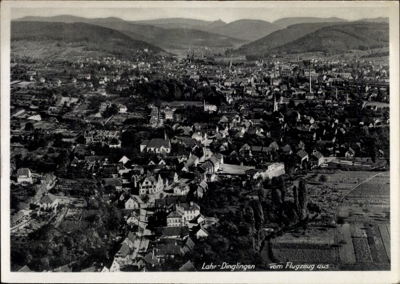 Postcard Dinglingen Lahr in the Black Forest, aerial photograph