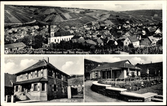 PC Wallhausen near Bad Kreuznach in Rhineland-Palatinate, overall view, Winzerstube, Weinhaus Puth