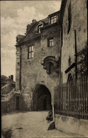 KP Meissen, Stare Miasto, widok na pierwszą bramę zamkową, Atelier Ludwig Richter
