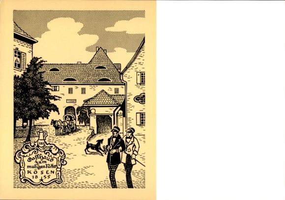 Studentika Ak Bad Kösen, Gasthaus zum Mutigen Ritter 1855, Corpsstudentische Erinnerungsstätte