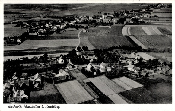 Ak Kirchroth-Thalstetten in Niederbayern, Fliegeraufnahme