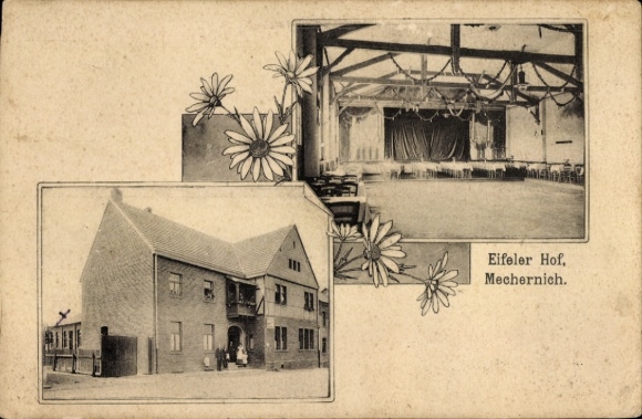 Postcard Mechernich in the Eifel, Eifeler Hof, Hall