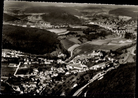 Ak Iselshausen Nagold Baden Württemberg, Fliegeraufnahme