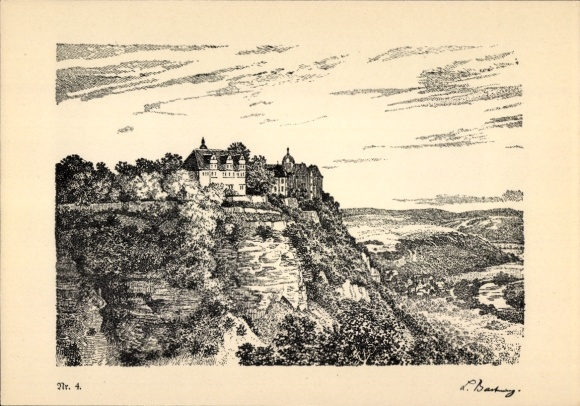 Artist Postcard Dornburg an der Saale Thuringia, Goethe biography, poem, No. 4