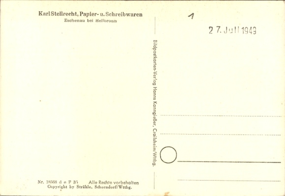Postcard Eschenau Obersulm in Württemberg, aerial photograph