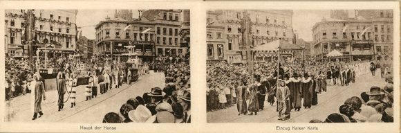 20 PCs in an envelope. Hanseatic City of Lübeck, The Historical Parade, 700 Years of Imperial Freedom Lübeck