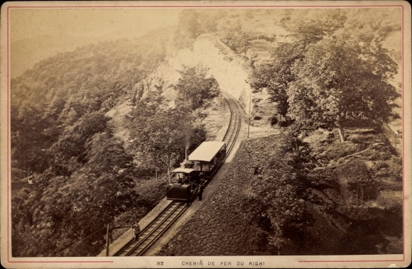 Cabinet Photo Vitznau Canton of Lucerne, Rigi Railway, rack railway