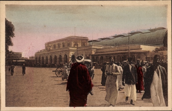 Postcard Alexandria Egypt, La Gare