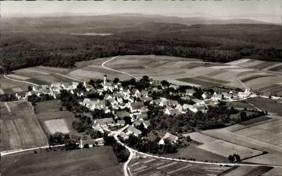 Postcard Bollstadt Amerdingen in Swabia, aerial photograph
