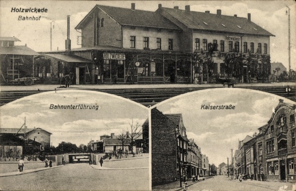 Postcard Holzwickede in the Ruhr area, railway station track side, railway underpass, Kaiserstraße