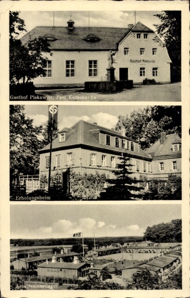 KP Piskowitz (w pobliżu Kamenz) Nebelschütz Oberlausitz, Inn, Obóz Pracy Rzeszy, Dom Wypoczynkowy