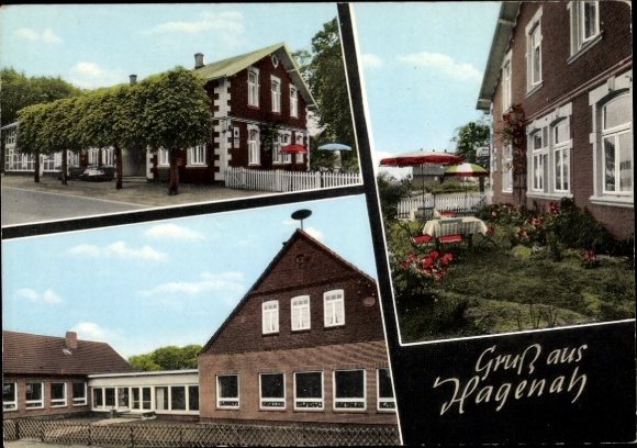 Ak Hagenah Heinbockel in Niedersachsen, Gasthof Ahrens, Garten