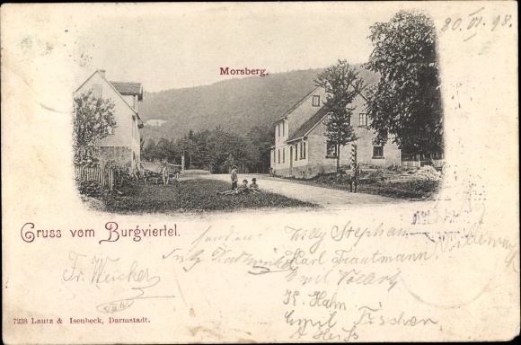 Ansichtkaart Reichelsheim im Odenwald, burchtwijk met Morsberg