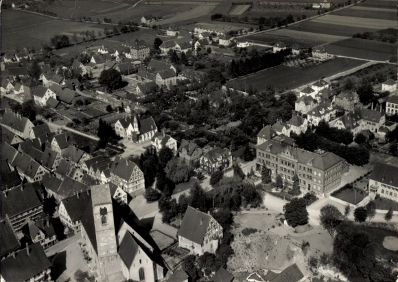 Postcard Riedlingen an der Donau Württemberg, aerial photograph, partial view