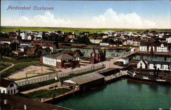 PC Nordseebad Cuxhaven, general view, port