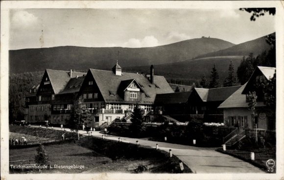 Postcard Karpacz Krummhübel Giant Mountains Silesia, Berghotel Teichmannbaude