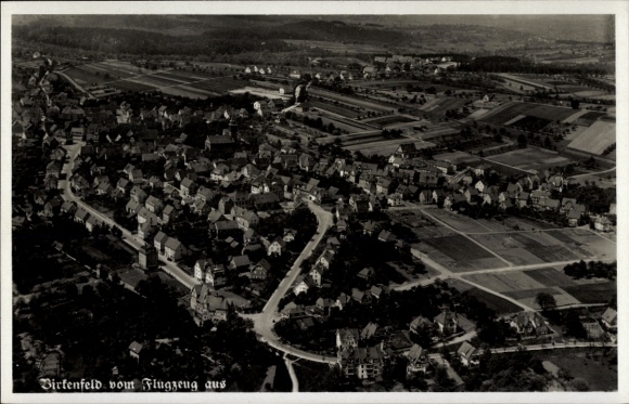 Postcard Birkenfeld in Württemberg, aerial photograph
